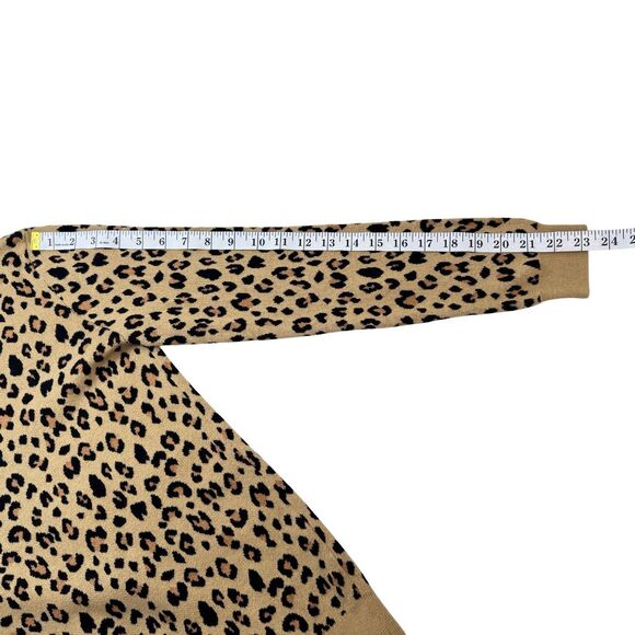 J Crew “Teddie” Leopard Print Sweater Womens Small Animal-Print Pullover Cotton - Picture 7 of 11
